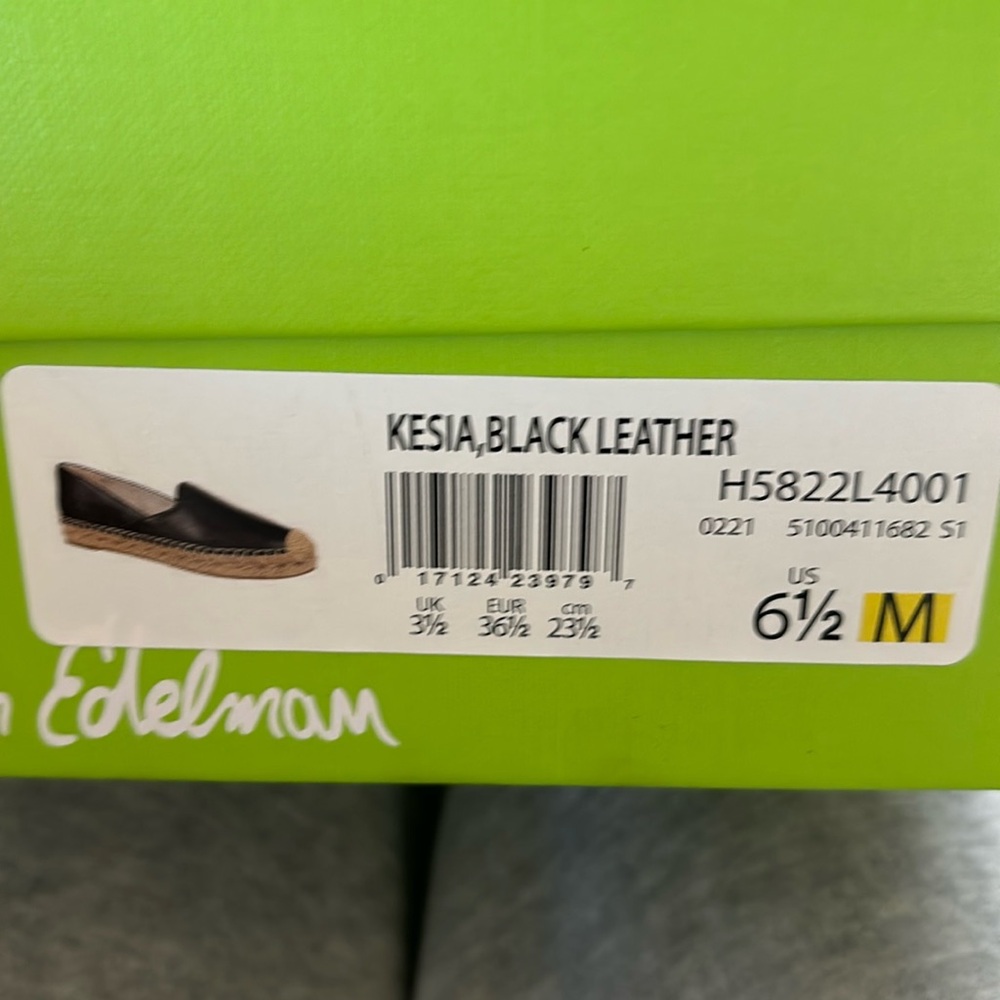 Sam Edelman Leather Espadrille Flats Kesia Like New with Box